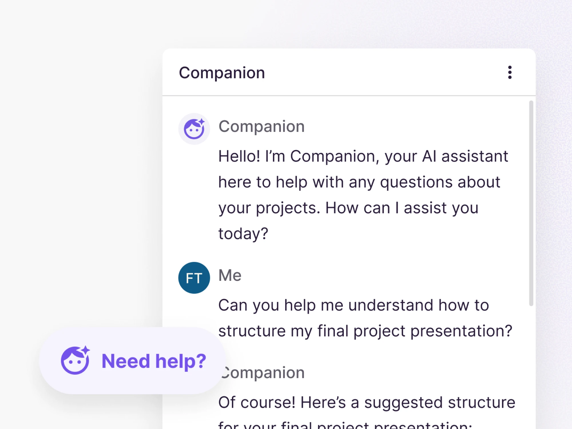 Companion AI assistant